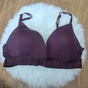 PINK Victoria's Secret Wear Everywhere Wireless Lightly Lined Maroon Burgundy